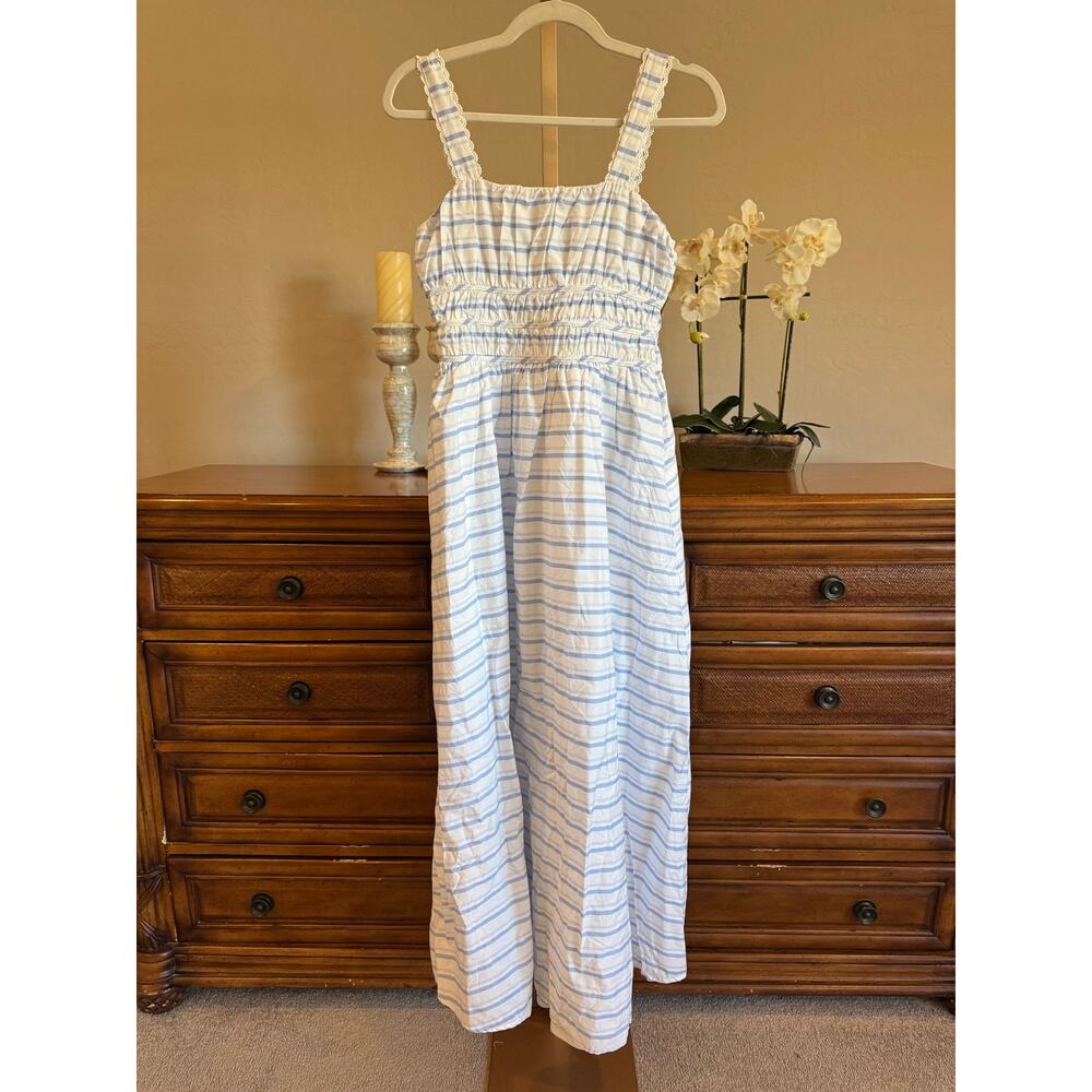 Altar’d State Blue Stripe Smocked Maxi Dress NWT Small - Picture 6 of 6